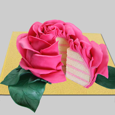 "Rose Design Pineapple Cake - 4 Kgs (Code F09) - Click here to View more details about this Product